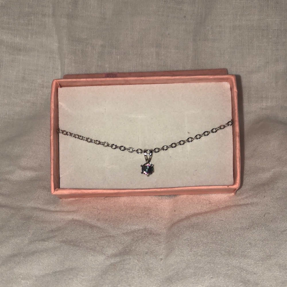 Alexandrite Stone Silver Necklace